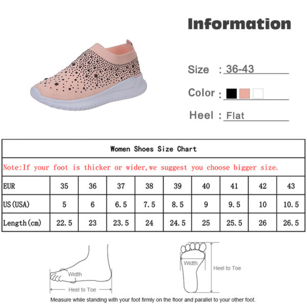 Women Sneakers Autumn Flat Rhinestone Slip On Women s Knitting Shoes Female Casual Platfrom Shoes Ladies 9 1
