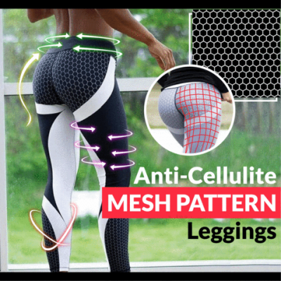 , I-Anti-Cellulite Mesh Pattern Leggings