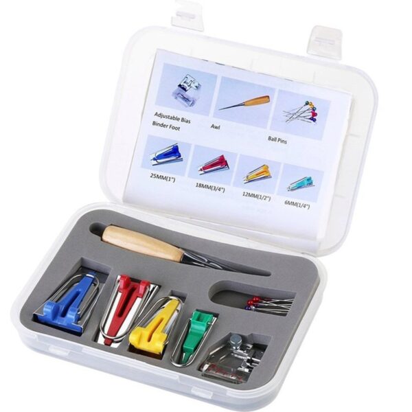 16 Pcs Sewing tools Fabric Bias Tape Maker Kit for Sewing Quilting Awl and Adjustable Binder