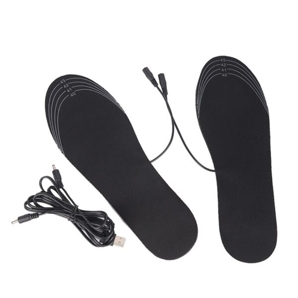 1Pair Insoles Téite USB Ceallraí Leictreach In-ath-mhuirearaithe Bróga Níos Teo Téitheoir Geimhridh Coinnigh Te Insole Teirmeach Leictreach 4