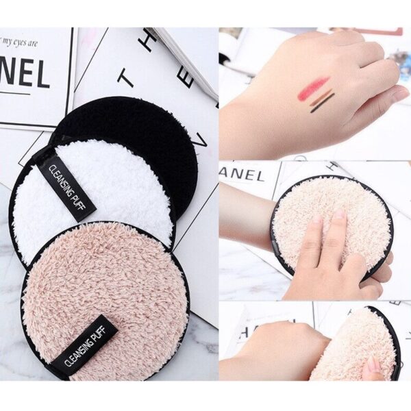 1pcs Microfiber Clean Sponge Pads Facial Makeup Remover Puff Face Cleansing Towel Reusable Cotton Double Layer 3