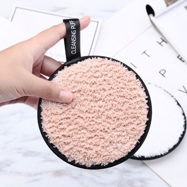 1pcs Microfiber Clean Sponge Pads Facial Makeup Remover Puff Face Cleansing Towel Reusable Cotton Double Layer 4