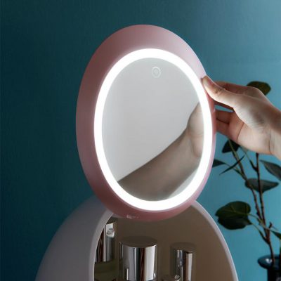 Caixa cosmética do organizador da composição do espelho do diodo emissor de luz, caixa cosmética do organizador da composição do espelho do diodo emissor de luz