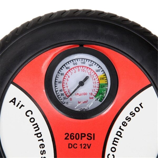 260PSI Portable Mini Car Inflatable Pump Air Compressor Tire Auto Tire Pump Electric Inflating Machine DC12V 4