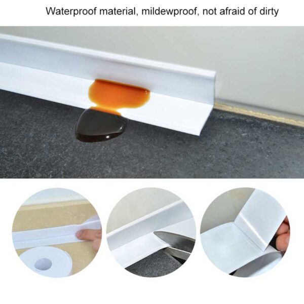 3 2 Méter Mandi Pancuran Tilelep Mandi Sealing Strip Pita Bodas PVC Self napel témbok waterproof 8