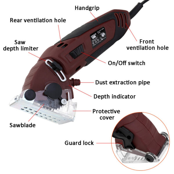 400W 230 240V Chainsaw Jig Saw Electric Circular Saw Kit Cutting Machine Angle Grinder DIY Blades 3 1