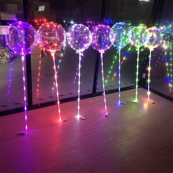 18" LED String Light Up Clear  Balloon Rave Christmas Wedding Birthday Party !!! 