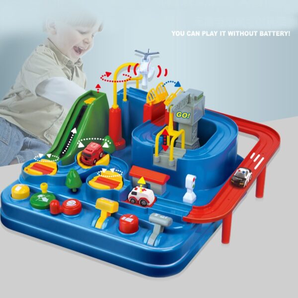 Adventures of cars adventures tracks luxury inertia elevators gliding tracks children Rescue Large Particle Building Block 1