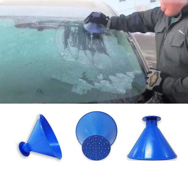 Auto Car Magic Window Windshield Car Ice Scraper Shaped Funnel Snow Remover Deicer Cone Deicing Tool 2