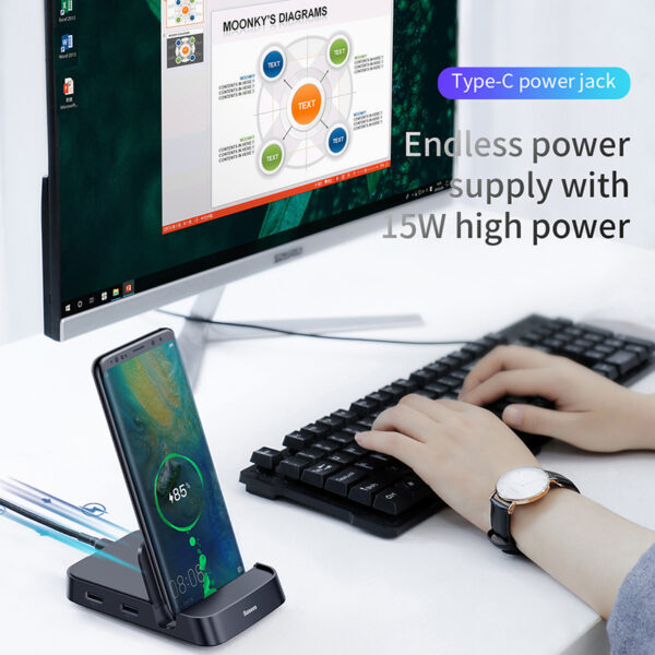 Baseus USB Type C HUB Docking Station لأجهزة Samsung S10 S9 Dex Pad Station USB C 9