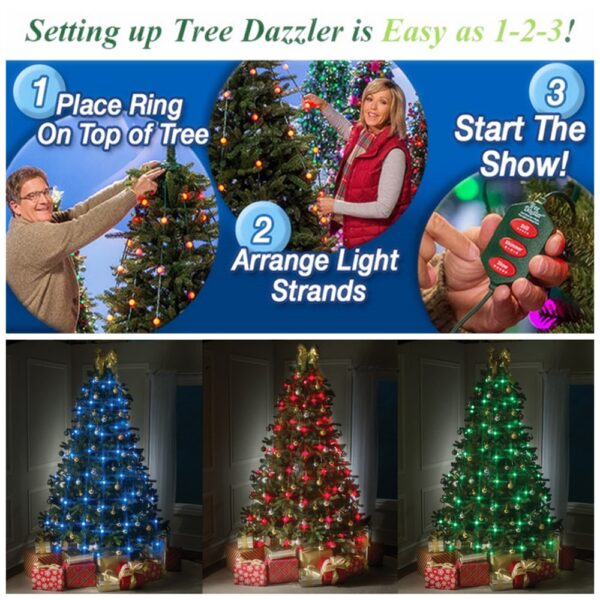 Christmas Tree Dazzler LED String Lights Colourful Changeable Twinkling Night Wedding Lamp Holiday New Year Garden 2