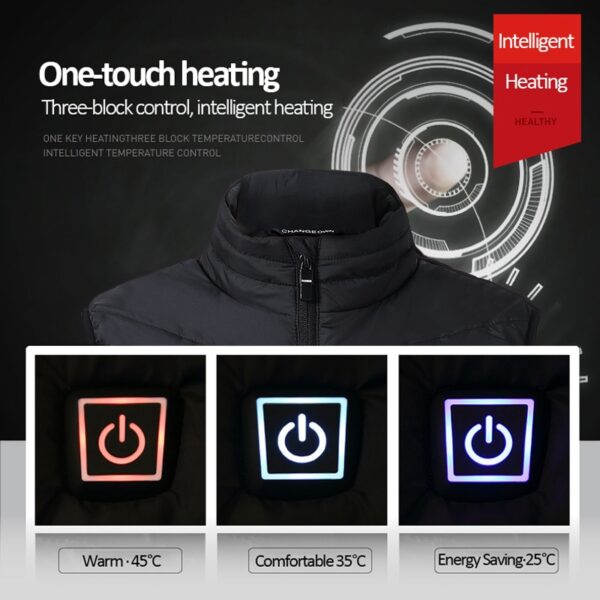 Electric Heated Vest Lalaki Babaye Pagpainit Waistcoat Thermal Warm Clothing Usb Heated Outdoor Vest Winter Heated 2