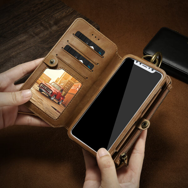 FLOVEME Luxury Retro Wallet Phone Case For iPhone 7 7 Plus XS MAX XR Leather Handbag 3