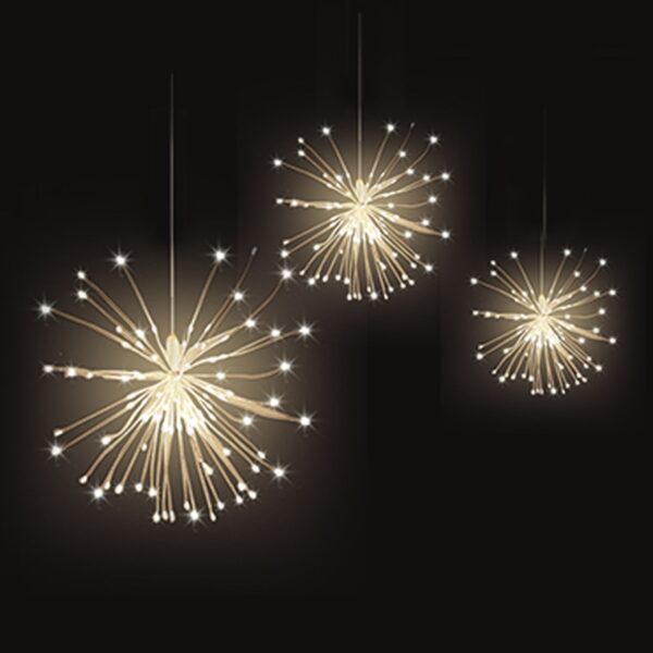 Festival Hanging Starburst String Lights 100 200 Leds DIY firework Copper Fairy Garland christmas lights outdoor 3