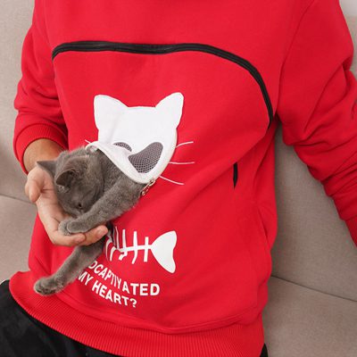 Sweatshirt met capuchon met dierenzakje, Sweatshirt met capuchon met dierenzakje