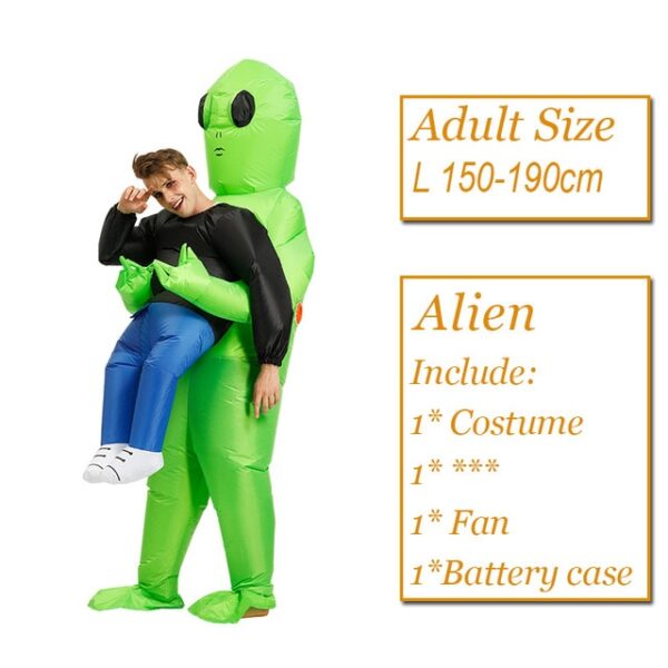 Halloweeni kostüüm naistele meestele Täispuhutav roheline tulnukas Cosplay täiskasvanutele mõeldud naljakas lõhki kostüüm, pidulik pidulik 1.jpg 640x640 1