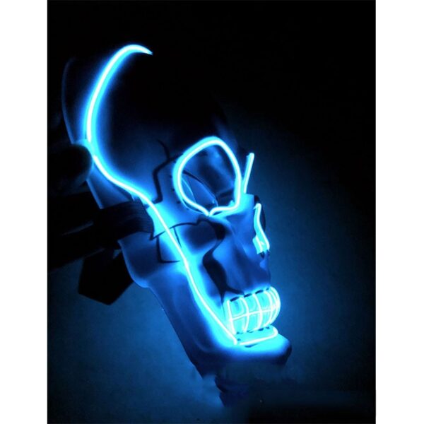 Halloween Horror Party Mask Mask Ghost Head Led Light Mask El Cold Light Fluorescent Mask 2