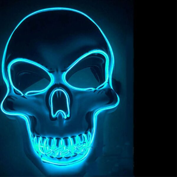 Halloween Horror Party Mask Mask Ghost Head Led Light Mask El Cold Light Fluorescent Mask 3