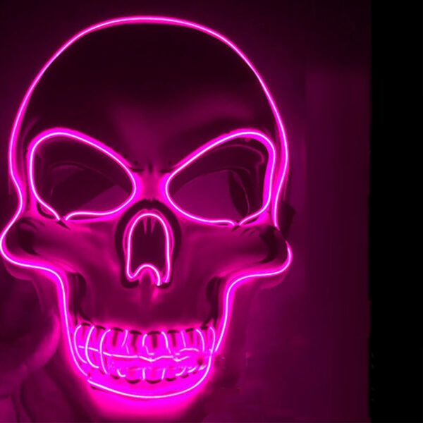 Halloween Horror Party Maska Maska Ghost Head Led Light Mask El Cold Light Fluorescentna maska ​​4