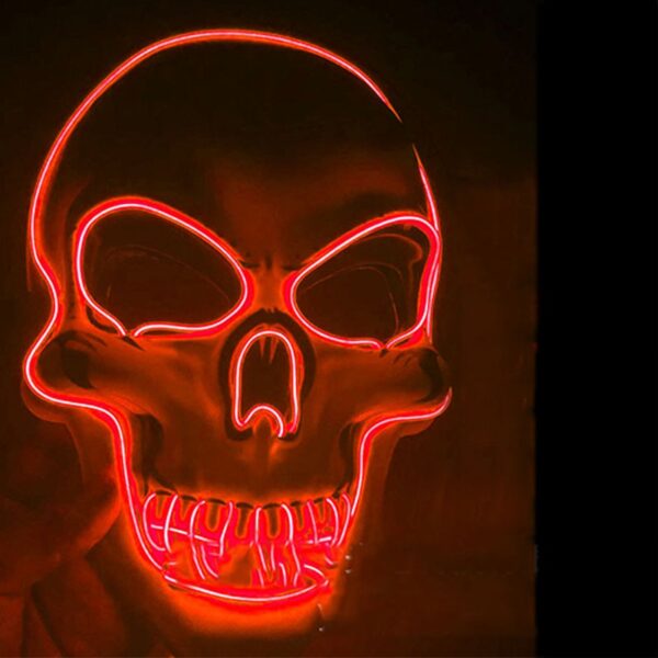 Halloween Horror Party Mask Mask Ghost Head Led Light Mask El Cold Light Fluorescent Mask 5