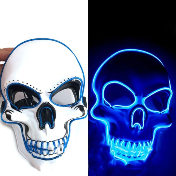 Halloween skelet LED maska