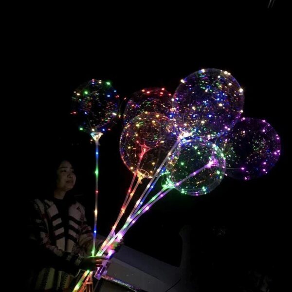 Hot Selling 18 Inch Luminous LED Balloon With Stick Transparent Valentine Day Wedding Party Decoration Balloons 2
