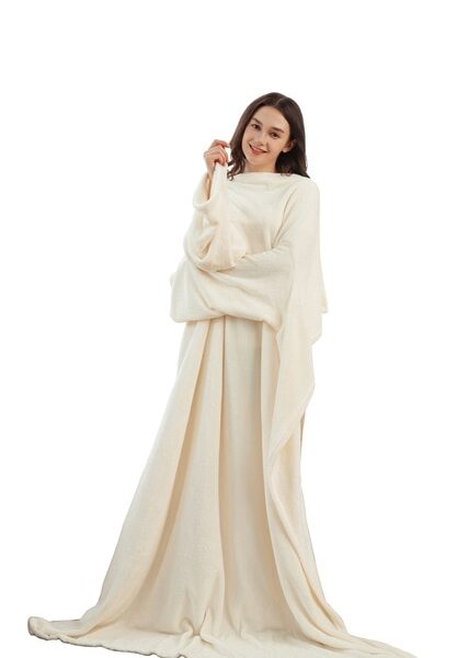 Long Fleece Blanket with Sleeves Wearable Blanket Adult Cozy Soft Warm Functional 2.jpg 640x640 2