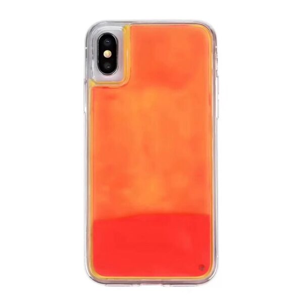 Святлівы неонавы пясочны чахол для мабільнага iPhone XR XS max X 6 7 8 плюс Glow 1