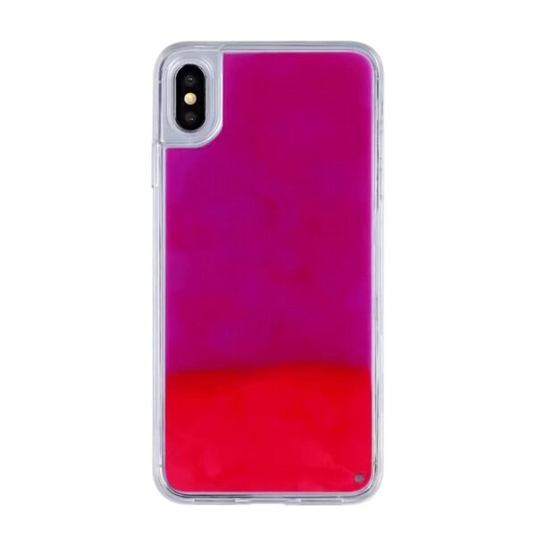 Святлівы неонавы пясочны чахол для мабільнага iPhone XR XS max X 6 7 8 плюс Glow 2