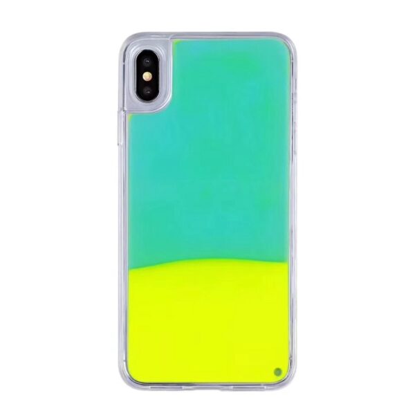 Святлівы неонавы пясочны чахол для мабільнага iPhone XR XS max X 6 7 8 плюс Glow 3