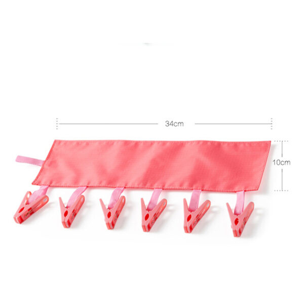 MASCOTANGEL Portable Asọ Hanger Gbẹ Awọn agbeko Foldable Bathroom Rack Travel Clothespin 6 Clip Hangers Towel Socks 3