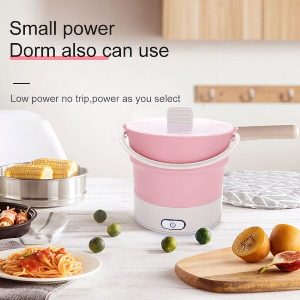 Mini Portable Foldable Electric Multifunctional Steaming Stewing Hot Pot 2 In 1 Silica Gel Saucepot Electric 5
