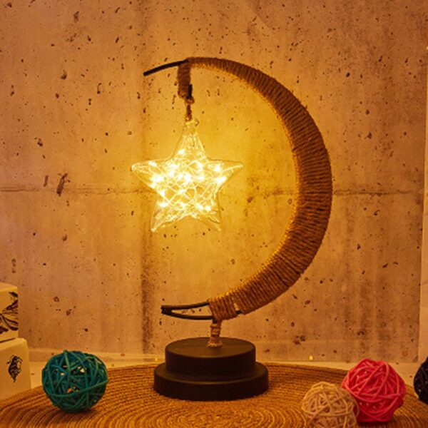 Місячна лампа Світлодіодні нічники з USB-батареєю Star Ball Яблучна кулька з ротанга Нічна лампа для двох