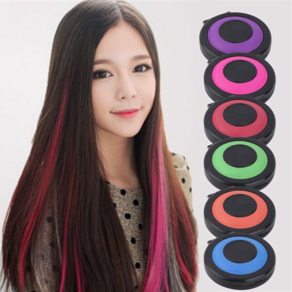 Novae 6 colores Temporales Hair Dye Powder Cake Styling Hair Creta Set Soft Pastels Salon Tools 1