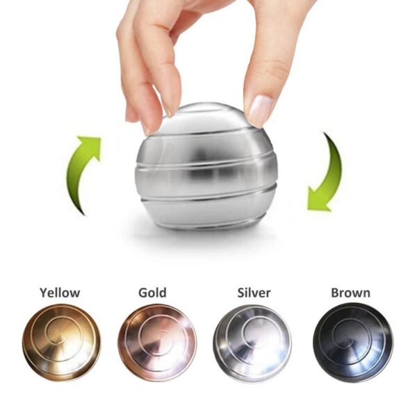New Desktop Decompression Rotating Spherical Gyroscope Desk Toy Metal Gyro Optical Illusion Flowing Finger Toy For 1