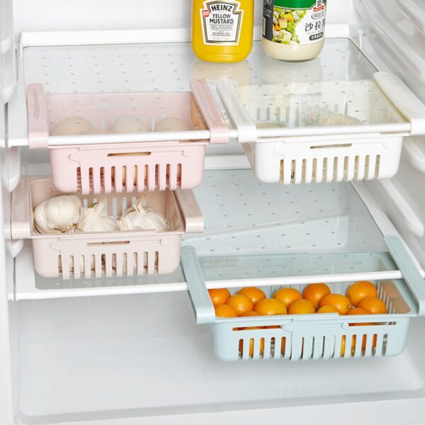 New kitchen storage rack sponge cake drawer shelf container shelf Retractable refrigerator form finishing storage rack 3