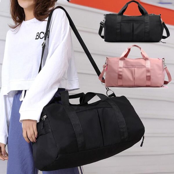 Nylon Women Men Travel Sports Gym Shoulder Bag Large Waterproof Nylon Handbags Black Pink Color Outdoor 1