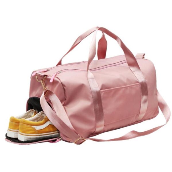 Nylon Women Men Travel Sports Gym Shoulder Bag Large Waterproof Nylon Handbags Black Pink Color Outdoor 2
