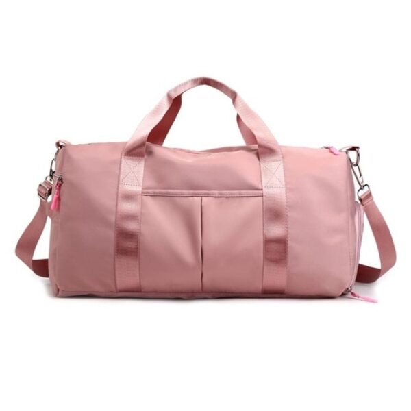 Nylon Women Men Travel Sports Gym Shoulder Bag Malaking Waterproof Nylon Handbags Itim na Pink Kulay sa Labas 2.jpg 640x640 2