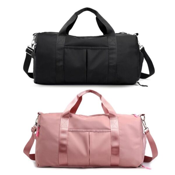 Nylon Women Men Travel Sports Gym Shoulder Bag Large Waterproof Nylon Handbags Black Pink Color Outdoor