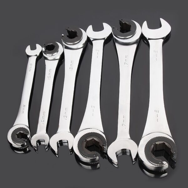 Professional Adjustable Spanner repair tool Ratchet Flare Nut Wrench Spanner Ratchet 72 Teeth Chrome Vanadium Hand 1