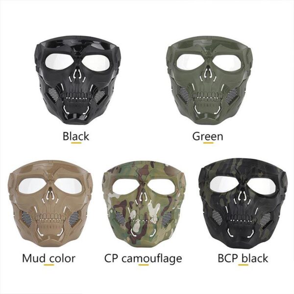 Skull Airsoft Full Face Helmet Mask Horror CS Halloween Protective Masquerade Party Cosplay Outdoor Tactical Masks 5