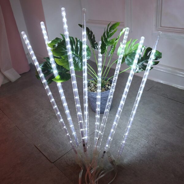 Thrisdar 30CM 50CM Meteor Shower Rain LED Fairy String Light 8 Drop Raindrop Snow Falling