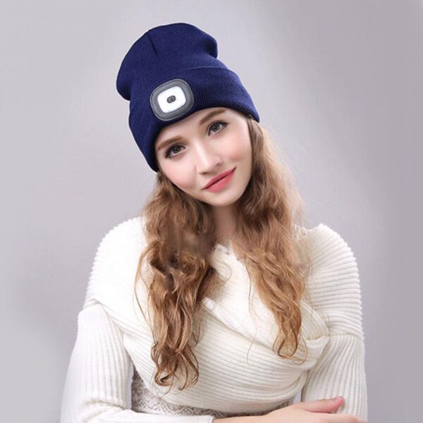 Unisex Beanie LED Lighted Cap Winter Warm Outdoor Fishing Running Knitted Beanie Hat LED Flash Camping 1