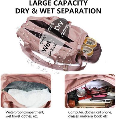 , Travel Duffel Bag with Dry Wet Pocket