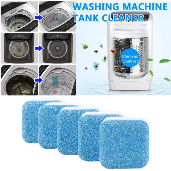 1 4 Tab Fifọ Ẹrọ Isọnu Isọmọ Isọmọ Detergent Effervescent Tablet Washer Cleaner 2