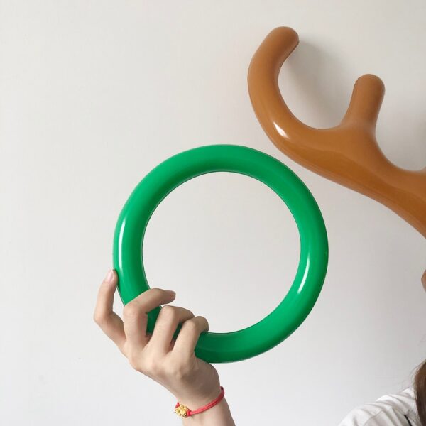 1 Set PVC Inflatable Antlers Shape Toy Christmas Family New Year Party Fun Throw Ring Interactive 2