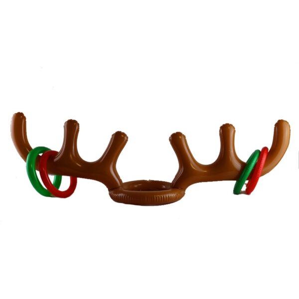 1 Set PVC Inflatable Antlers Shape Toy Christmas Family New Year Party Fun Throw Ring Interactive 4
