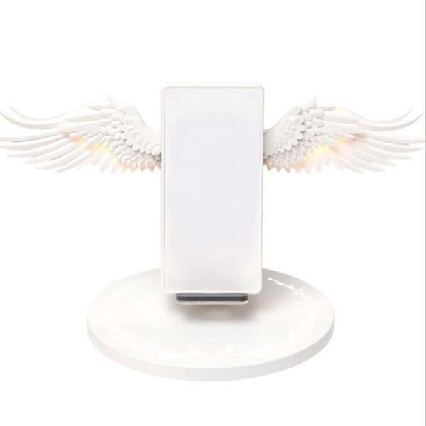 10W Wireless Charger Angel Wings Night Light Mobile Phone Wireless Charger for Android Apple USB Fast 5