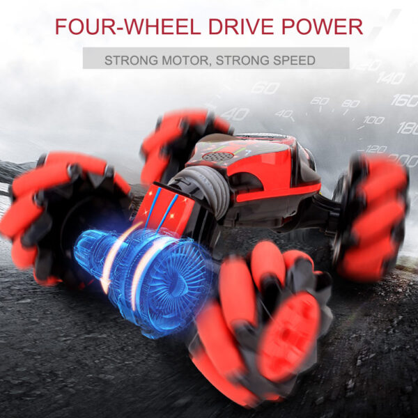2 4GHz 4WD Double Side RC Stunt Car Gesture Sensor Watch Control Deformable Electric Car All 2